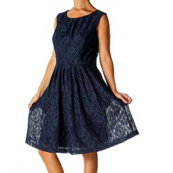 Ellen Tracy Dresses & Skirts - Ellen Tracy Blue Lace Casual Fit & Flare Dress